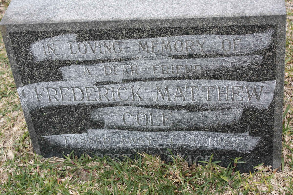 COLE Frederick Matthew -1987