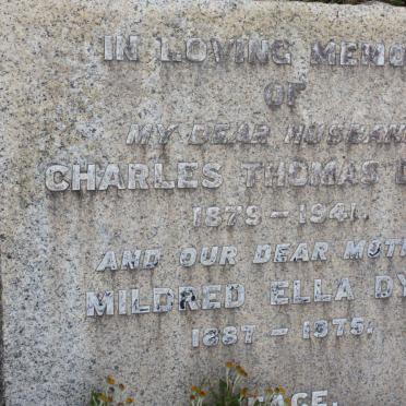 DYER Charles Thomas 1879-1941 &amp; Mildred Ella 1887-1975