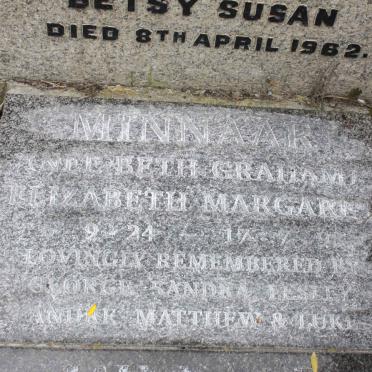 MINNAAR Elizabeth Margareth nee GRAHAM 1924-1998