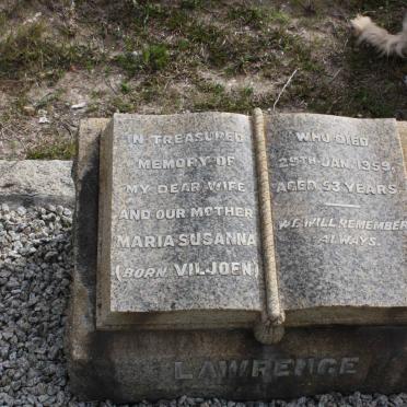 LAWRENCE Maria Susanna nee VILJOEN -1959