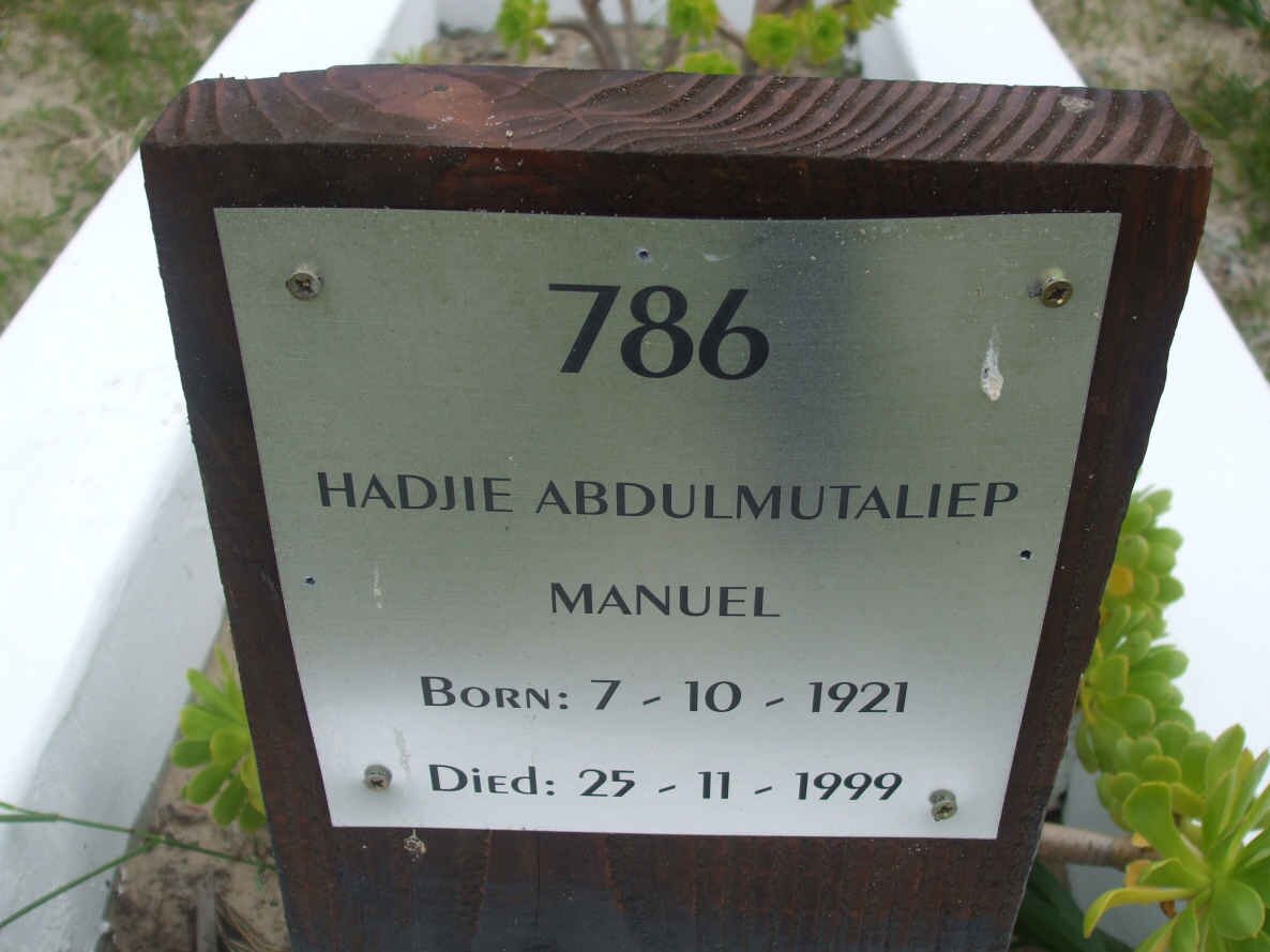 MANUEL Hadjie Abdulmutaliep 1921-1999