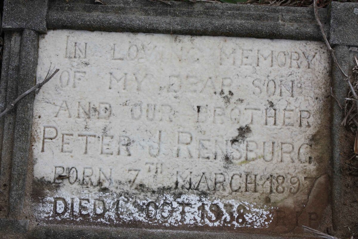 RENSBURG Peter J. 1897-1938