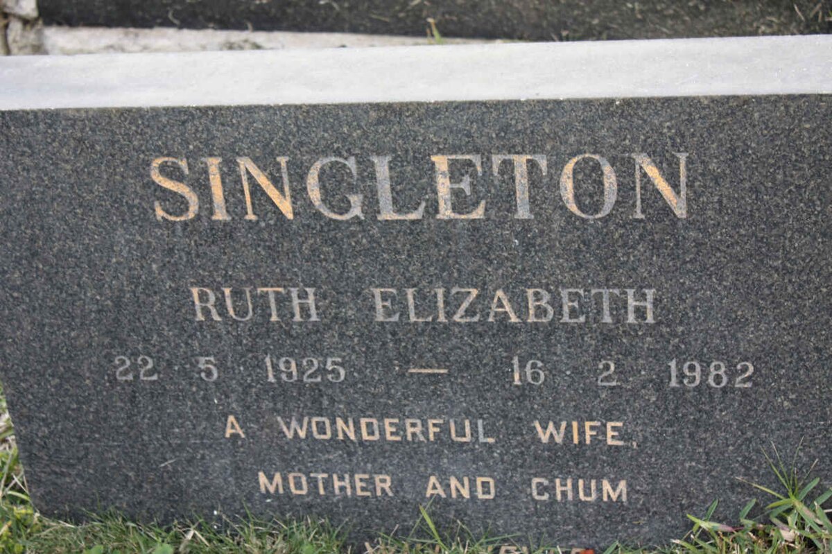 SINGLETON Ruth Elizabeth 1925-1982