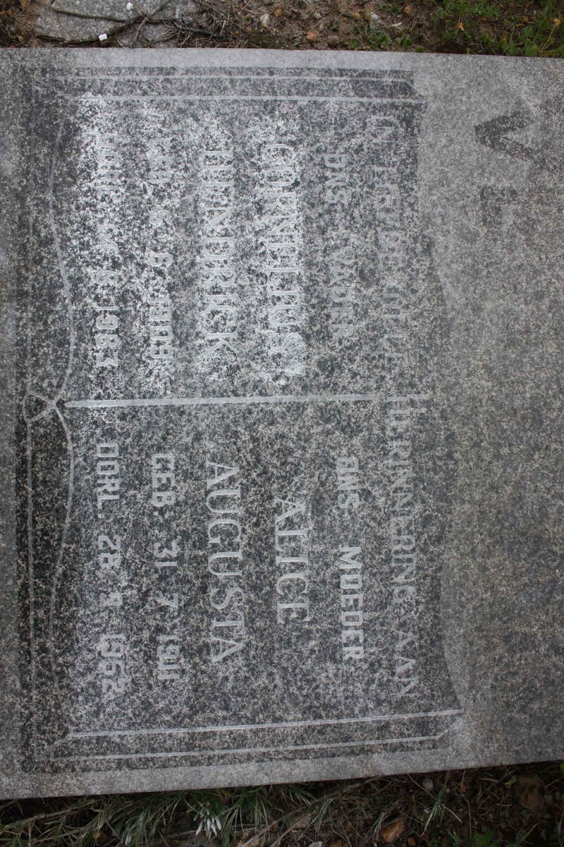 VERMAAK Cornelius Hendrick 1909-1983 &amp; Alice Augusta 1911-1952