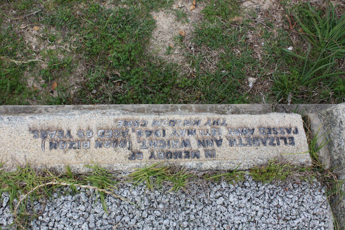 WRIGHT Elizabeth Ann nee RIXON -194?