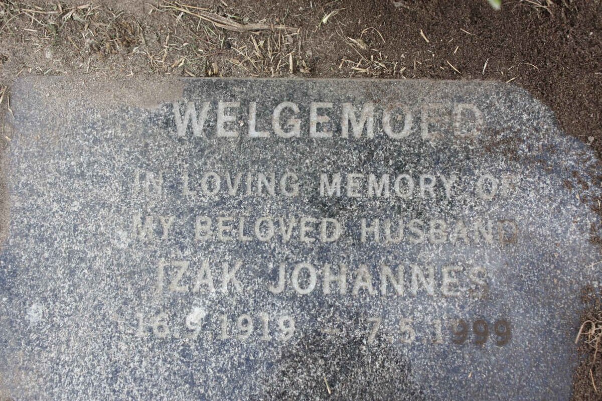 WELGEMOED Izak Johannes 1919-1999