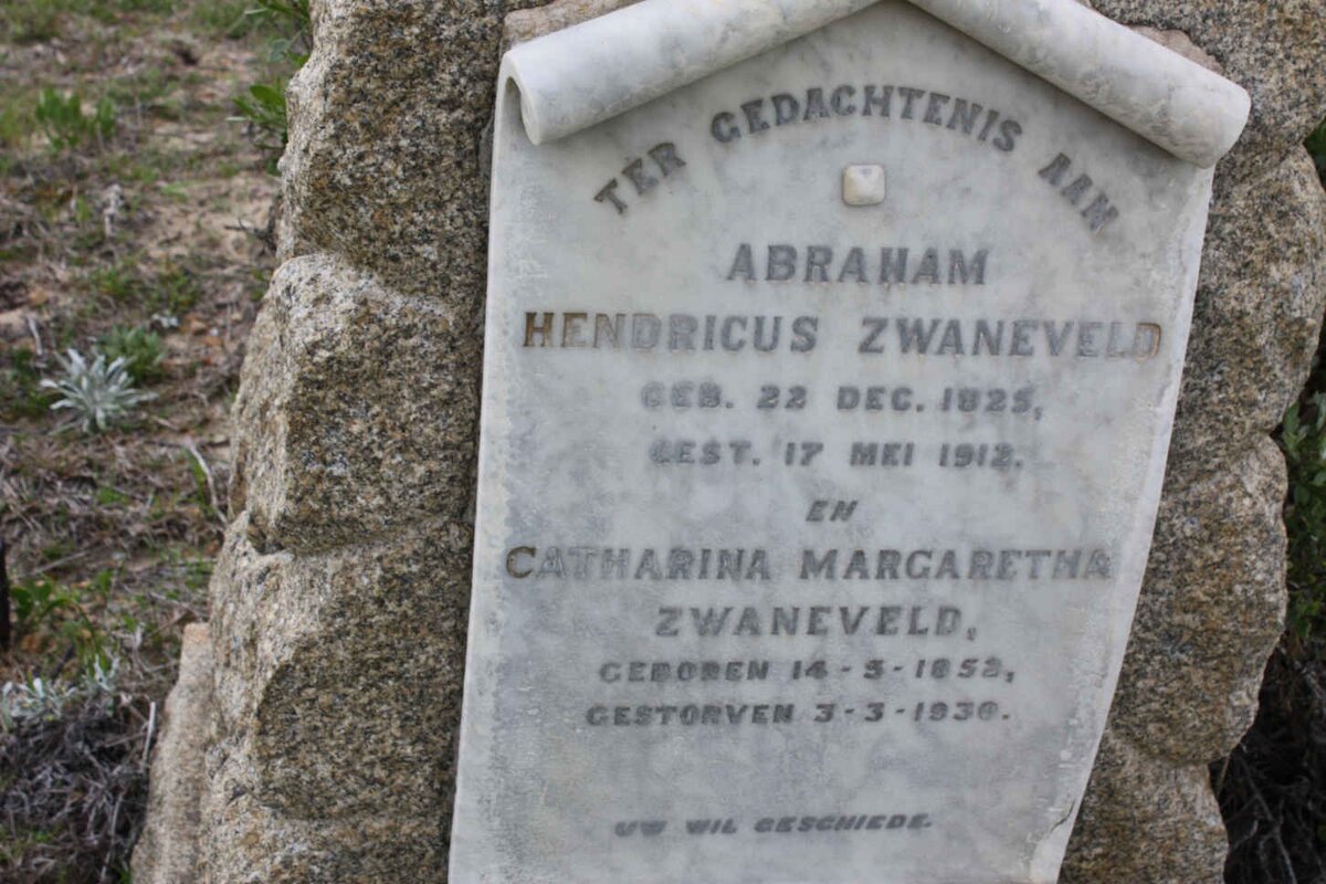 ZWANEVELD Abraham Hendricus 1825-1912 &amp; Catharina Margaretha 1852-1930