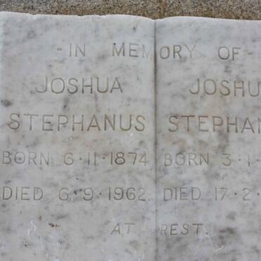 ? Joshua Stephanus 1874-1962 :: ? Joshua Stephanus 1924-1969