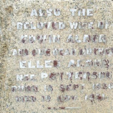 ALDER Ellen nee PETTERSON 1856-1931