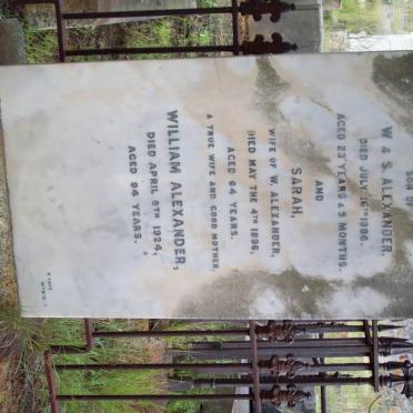 ALEXANDER Samuel E. -1886  :: ALEXANDER William  -1924 &amp; Sarah -1896