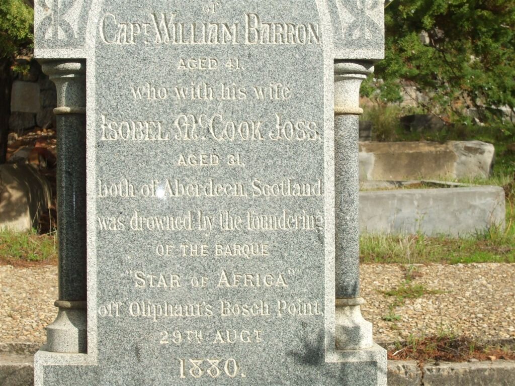 BARRON William -1830 &amp; Isabel McCook Joss -1830