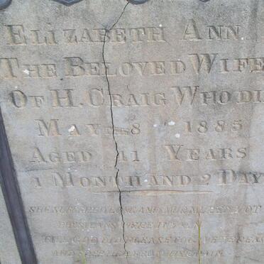 CRAIG Elizabeth Ann -1885