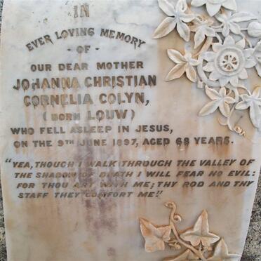 COLYN Johanna Christian Cornelia nee LOUW -1897