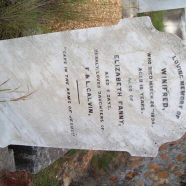 CALVIN Winifred -1894 :: CALVIN Elizabeth Fanny