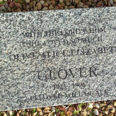 GLOVER Olive Alice Elizabeth 1923-1996