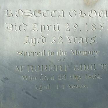 GROUT Robert -1865 &amp; Rosetta -1859