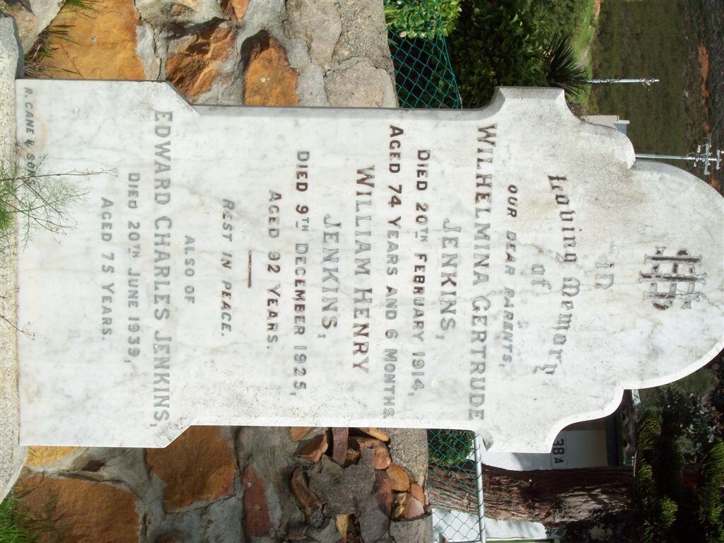 JENKINS William Henry -1925 &amp; Wilhelmina Gertrude -1914 :: JENKINS Edward Charles -1939