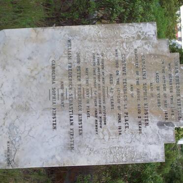 KIRSTEN Johan Fredrik -1858 :: KIRSTEN Carolina Sophia :: LA PLACE Gustave Tenback -1874