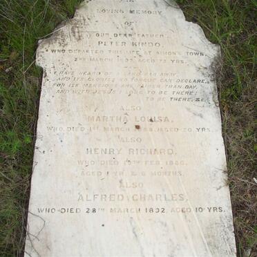 KINDO Martha Louisa -1888 :: KINDO Henry Richard -1826 :: KINDO Alfred Charles -1892 :: KINDO Peter -1897