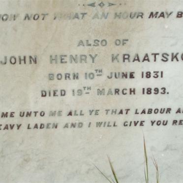 KRAATSKOW John Henry 1831-1893
