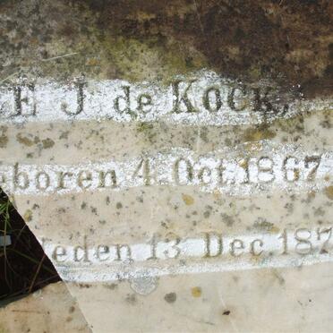 KOCK  Elizabeth Johanna, de nee MALHERBE 1867-1871