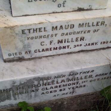 MILLER Ethel Maud -1908 :: MILLER Anna Petronella nee MA?  -1922