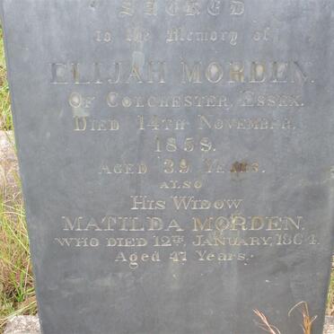 MORDEN Elijah -1858 &amp; Matilda -1864