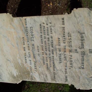 PARRY Jessie M. -1906 :: PARRY George William -1932