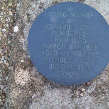 PEMBERTON Edward Lionel -1878