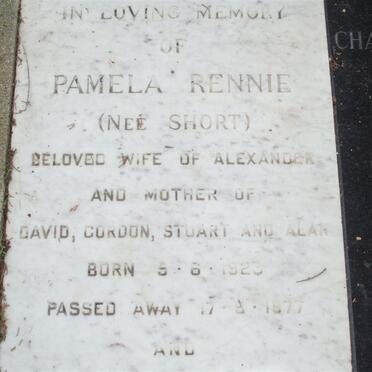 RENNIE Alexander 1916-1988 &amp; Pamela SHORT 1923-1977