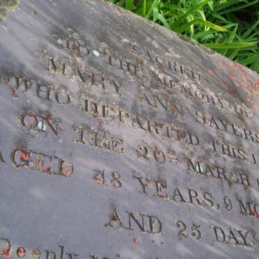 SAYERS Mary Ann -1865