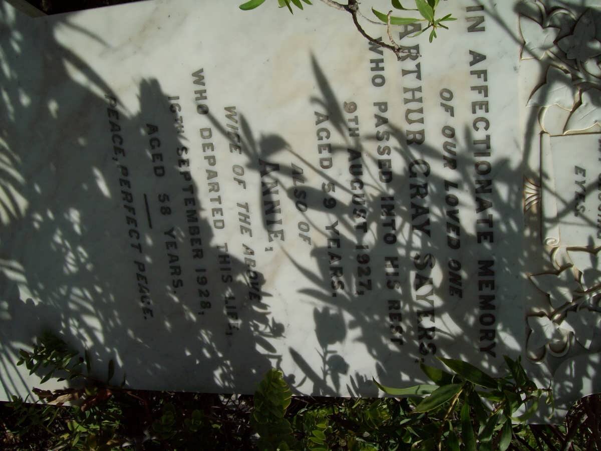 SAYERS Arthur Gray -1927 &amp; Annie -1928