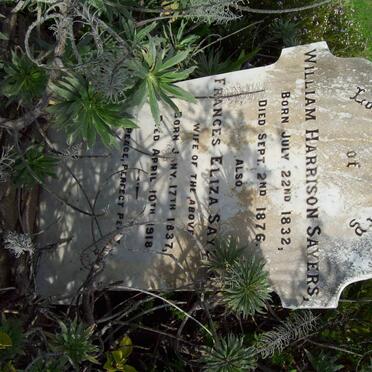 SAYERS William Harrison 1832-1876 &amp; Frances Eliza 1837-1918