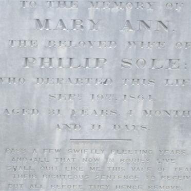 SOLE Mary Ann -1864