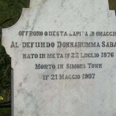 SABATO Al Defundo Donnarumma 1876-1907