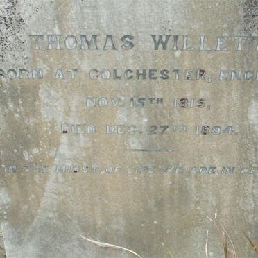 WILLETT Thomas 1815-1894