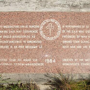 Monument in memory of the Boer Prisoners of War at Simonstown who died during the Anglo-Boer War 1899-1902 and buried here_3