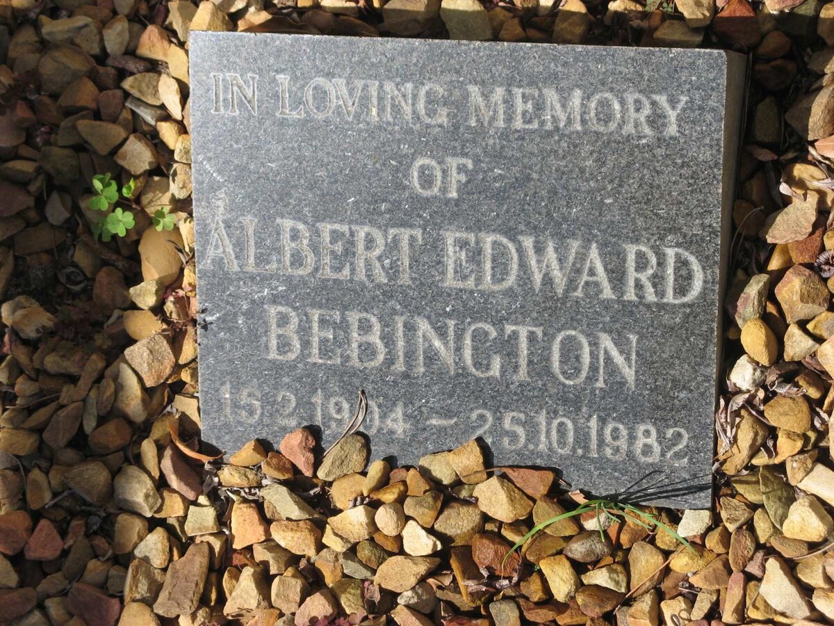 BEBINGTON Albert Edward 1904-1982