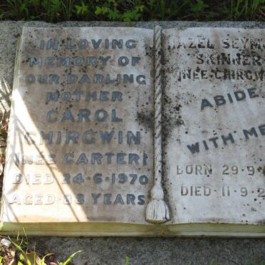 CHIRGWIN Carol nee CARTER -1970 :: SKINNER Hazel Seymour nee CHIRGWIN 1920-2001