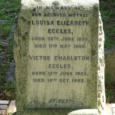 ECCLES Louisa Elizabeth 1859-1949 :: ECCLES Victor Charlston 1922-1962
