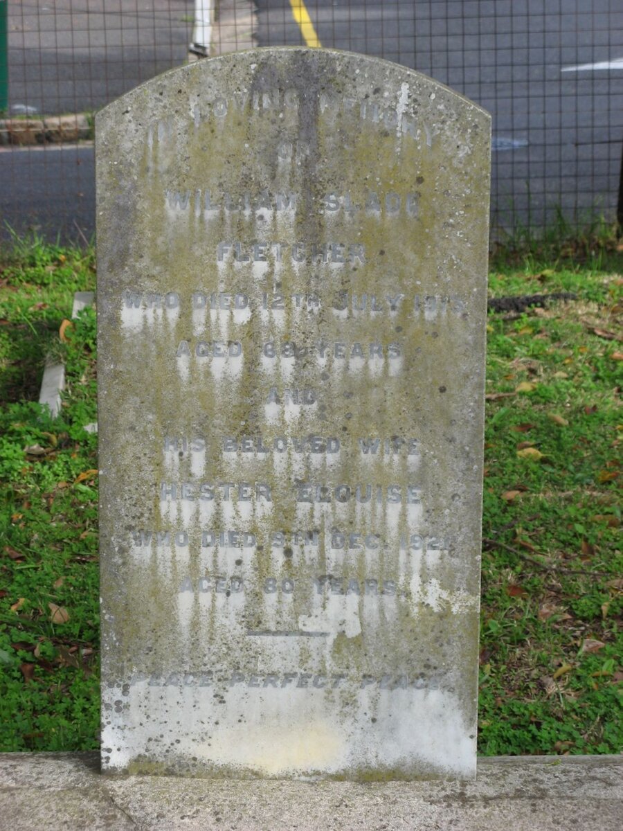 FLETCHER William Slade -1913 &amp; Hester Elouise -1921