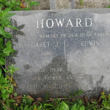 HOWARD Edwin 1894-1986 &amp; Margaret J. 1895-1985