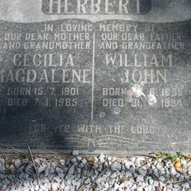 HERBERT William John 189?-1994 &amp; Cecilia Magdalene 1901-1985