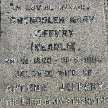 JEFFERY Gwendolen Mary nee SEARLE 1890-1988