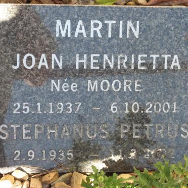 MARTIN Stephanus Petrus 1935-2002 &amp; Joan Henrietta MOORE 1937-2001