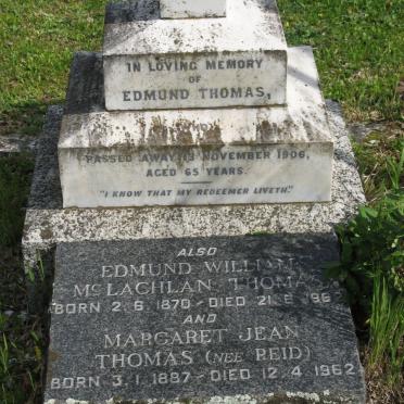 THOMAS Edmund -1906 :: THOMAS Edmund William McLachlan 1870-1962 &amp; Margaret Jean REID 1887-1962