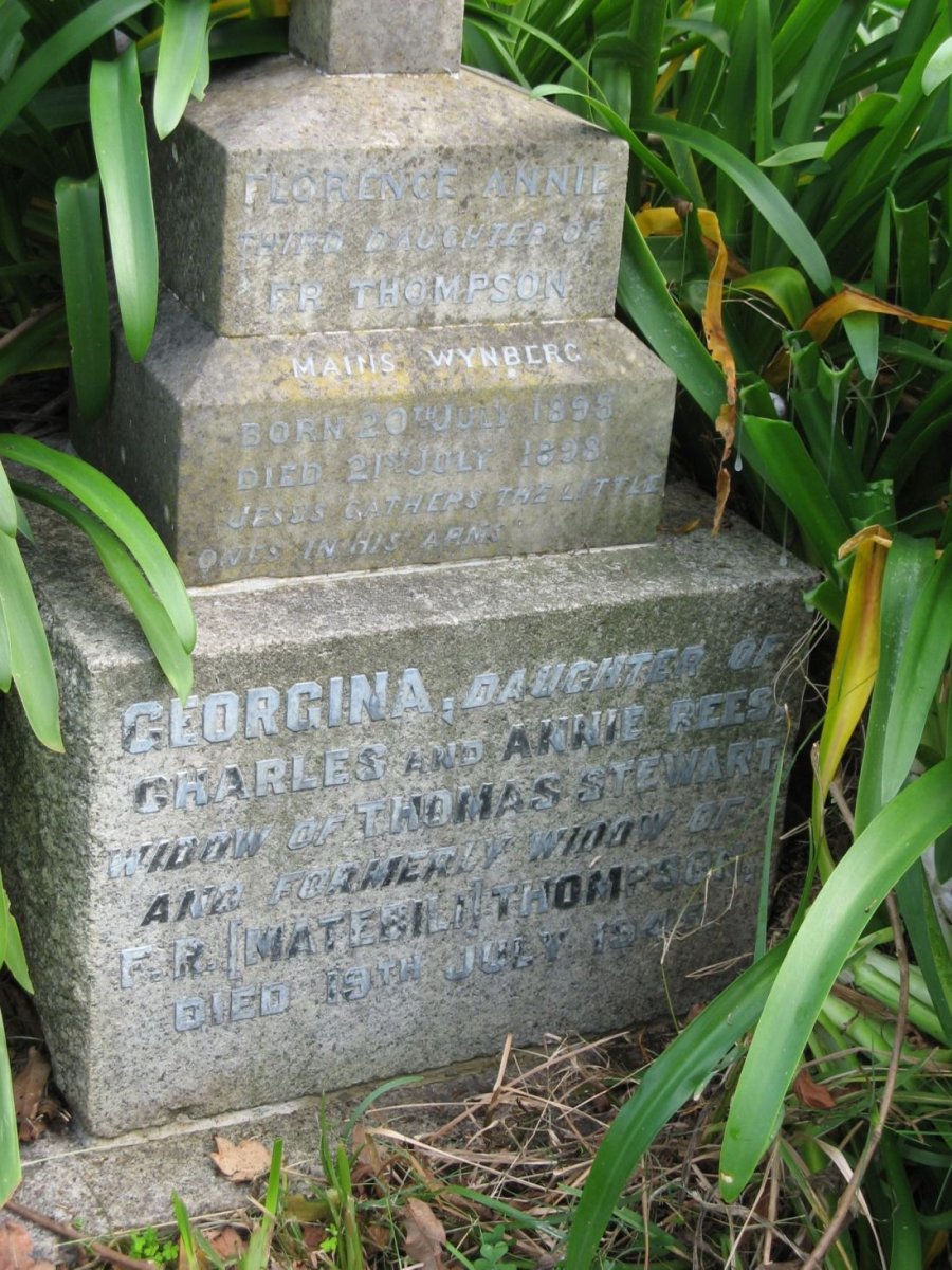 THOMPSON Georgina widow STEWART nee REES -194? :: THOMPSON Florence Annie 1898-1898