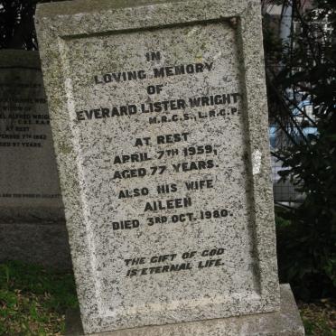 WRIGHT Everard Lister -1959 &amp; Aileen -1980