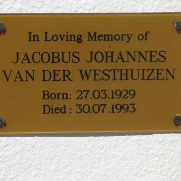 WESTHUIZEN Jacobus Johannes, van der 1929-1993