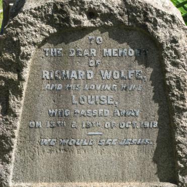 WOLFE Richard -1918 &amp; Louise -1918